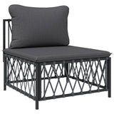 vidaXL 11-delige Loungeset met kussens staal wit