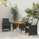 vidaXL Garden Table 70x70x72 cm poly rattan and solid acacia wood black