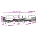 vidaXL 10-delige Loungeset met kussens staal wit