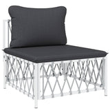vidaXL 10-delige Loungeset met kussens staal wit