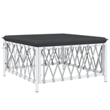 vidaXL 10-delige Loungeset met kussens staal wit