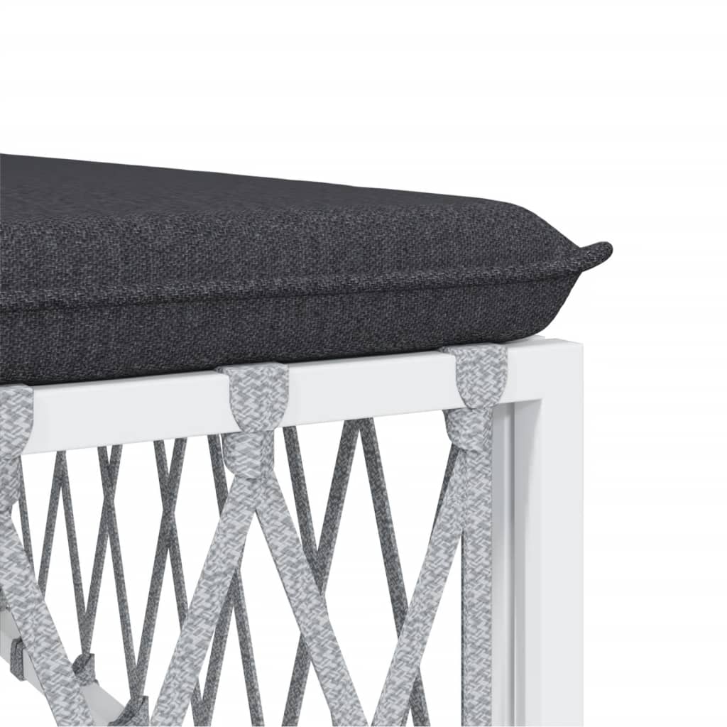 vidaXL 10-delige Loungeset met kussens staal wit