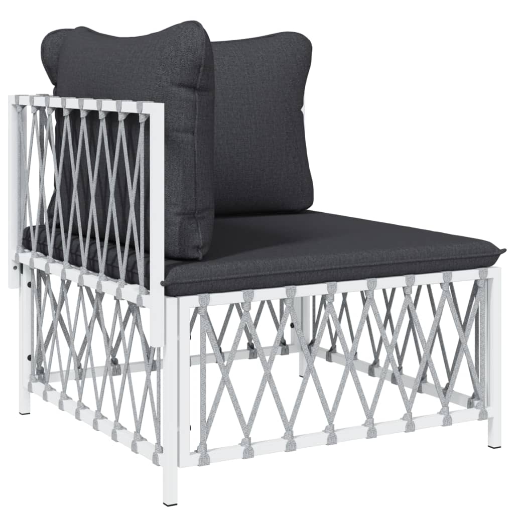 vidaXL 9-delige Loungeset met kussens staal wit
