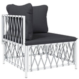 vidaXL 9-delige Loungeset met kussens staal wit