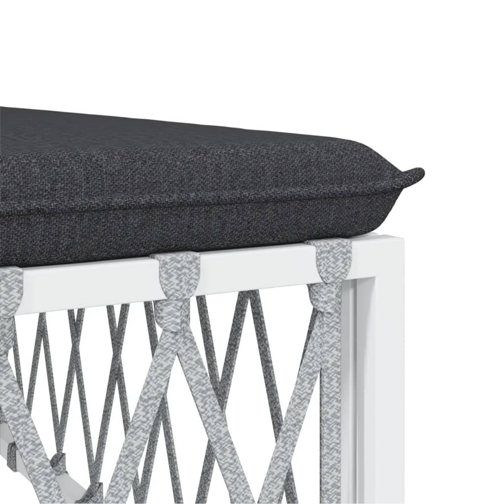 vidaXL 9-delige Loungeset met kussens staal wit