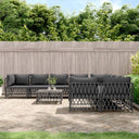 vidaXL 9-delige Loungeset met kussens staal wit