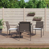 vidaXL 3-delige Tuinset met kussens poly rattan en staal