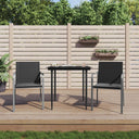 vidaXL 3-delige Tuinset met kussens poly rattan en staal