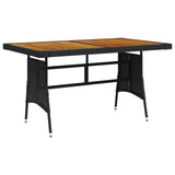vidaXL Tuintafel 70x70x72 cm poly rattan en massief acaciahout zwart
