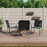 vidaXL 3-delige Tuinset met kussens poly rattan en staal