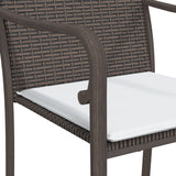 vidaXL 3-delige Tuinset met kussens poly rattan en staal