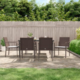 vidaXL 3-delige Tuinset met kussens poly rattan en staal