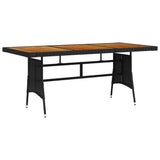 vidaXL Tuintafel 70x70x72 cm poly rattan en massief acaciahout zwart