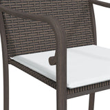 vidaXL 3-delige Tuinset met kussens poly rattan en staal