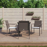 vidaXL 3-delige Tuinset met kussens poly rattan en staal