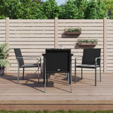 vidaXL 3-delige Tuinset met kussens poly rattan en staal