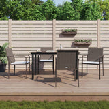 vidaXL 3-delige Tuinset met kussens poly rattan en staal