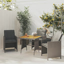 vidaXL Garden Table 70x70x72 cm poly rattan and solid acacia wood black