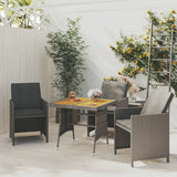 vidaXL Tuintafel 70x70x72 cm poly rattan en massief acaciahout zwart
