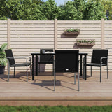 vidaXL 3-delige Tuinset met kussens poly rattan en staal