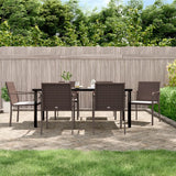 vidaXL 3-delige Tuinset met kussens poly rattan en staal