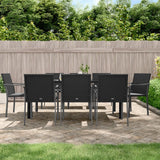 vidaXL 3-delige Tuinset met kussens poly rattan en staal