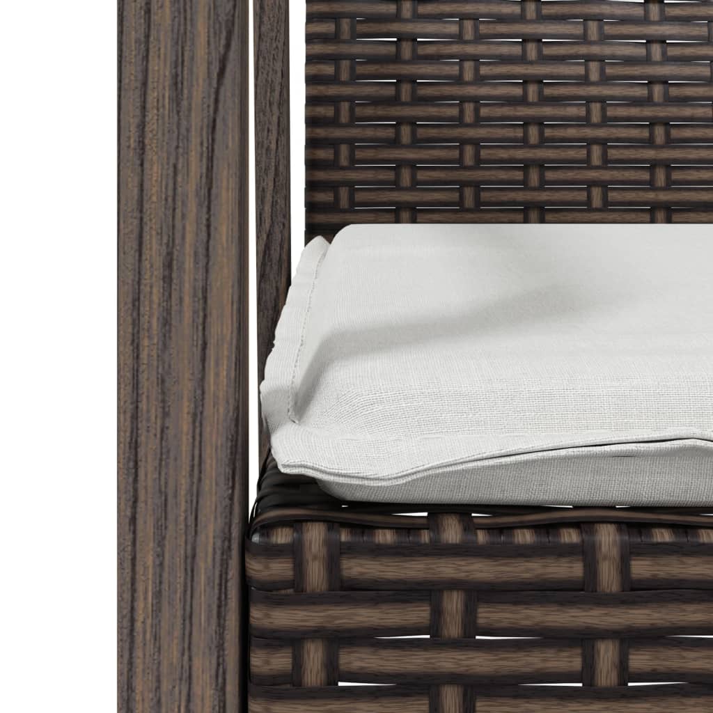 vidaXL 3-delige Tuinset met kussens poly rattan en staal