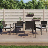 vidaXL 3-delige Tuinset met kussens poly rattan en staal
