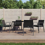 vidaXL 3-delige Tuinset met kussens poly rattan en staal