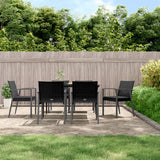 vidaXL 3-delige Tuinset met kussens poly rattan en staal