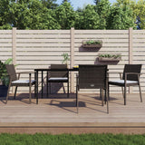 vidaXL 3-delige Tuinset met kussens poly rattan en staal