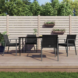 vidaXL 3-delige Tuinset met kussens poly rattan en staal