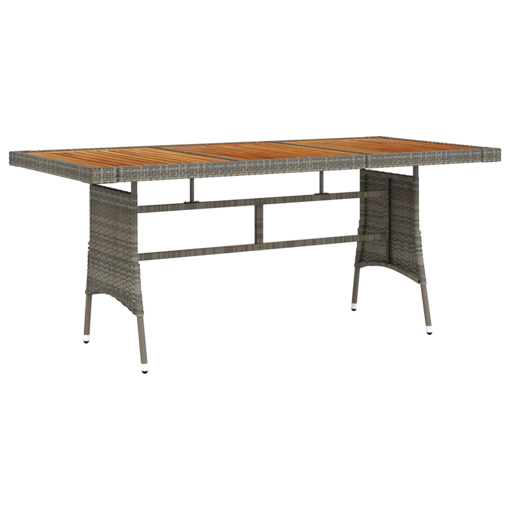 vidaXL Tuintafel 70x70x72 cm poly rattan en massief acaciahout zwart