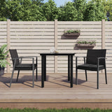 vidaXL 3-delige Tuinset met kussens poly rattan en staal