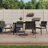 vidaXL 3-delige Tuinset met kussens poly rattan en staal