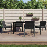 vidaXL 3-delige Tuinset met kussens poly rattan en staal