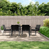vidaXL 3-delige Tuinset met kussens poly rattan en staal