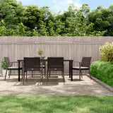 vidaXL 3-delige Tuinset met kussens poly rattan en staal