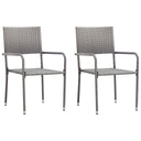 vidaXL Garden Chairs 2 pcs stackable poly rattan black