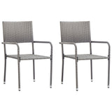 vidaXL Tuinstoelen 2 st stapelbaar poly rattan zwart
