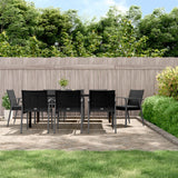 vidaXL 3-delige Tuinset met kussens poly rattan en staal