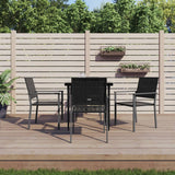 vidaXL 3-delige Tuinset met kussens poly rattan en staal