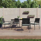vidaXL 3-delige Tuinset met kussens poly rattan en staal