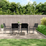 vidaXL 3-delige Tuinset met kussens poly rattan en staal