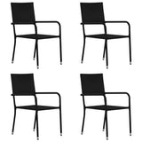vidaXL Tuinstoelen 2 st stapelbaar poly rattan zwart