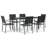 vidaXL 3-delige Tuinset met kussens poly rattan en staal