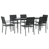 vidaXL 3-delige Tuinset met kussens poly rattan en staal