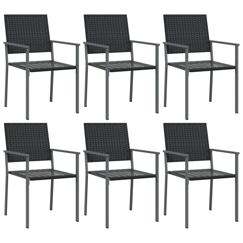 vidaXL 3-delige Tuinset met kussens poly rattan en staal