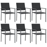 vidaXL 3-delige Tuinset met kussens poly rattan en staal