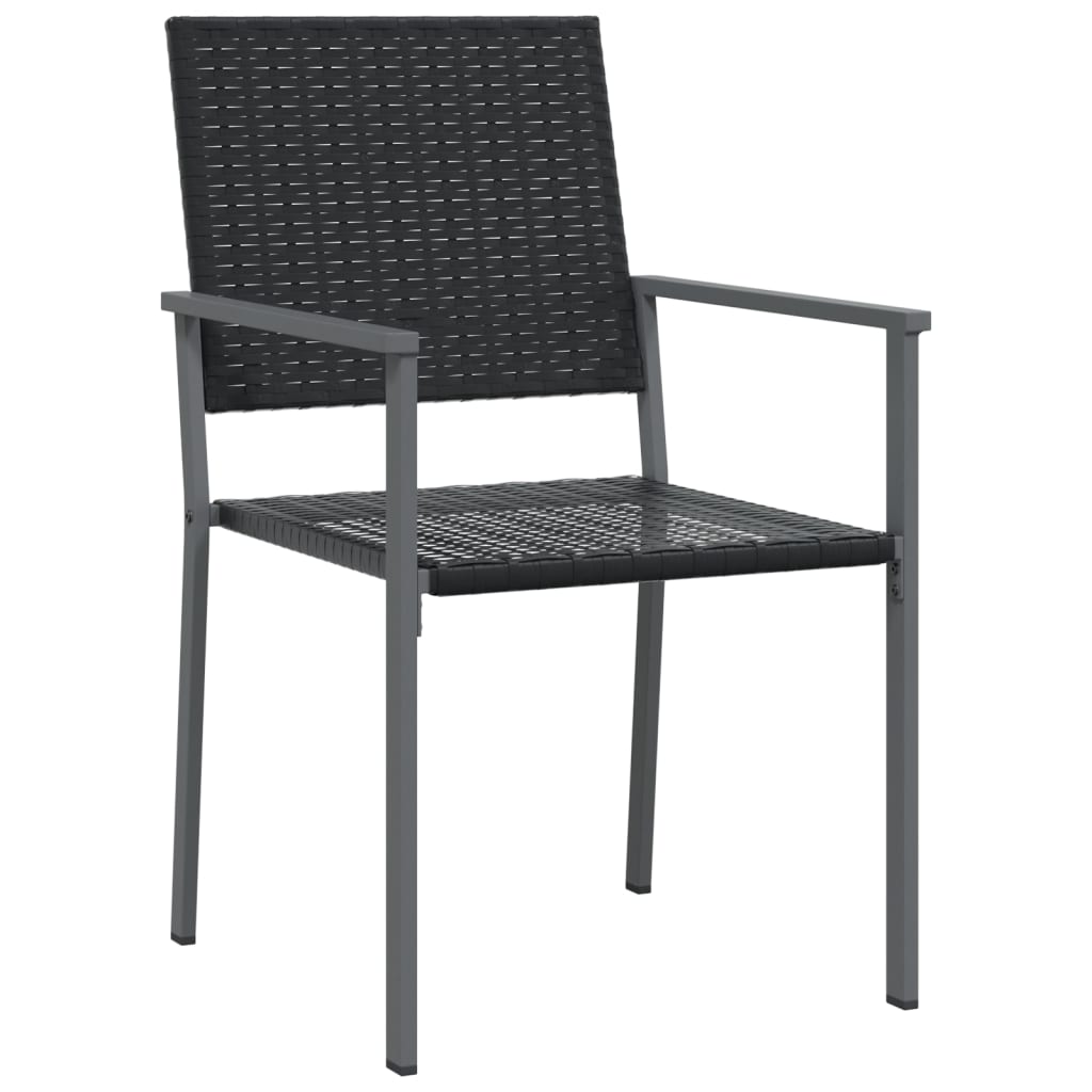 vidaXL 3-delige Tuinset met kussens poly rattan en staal